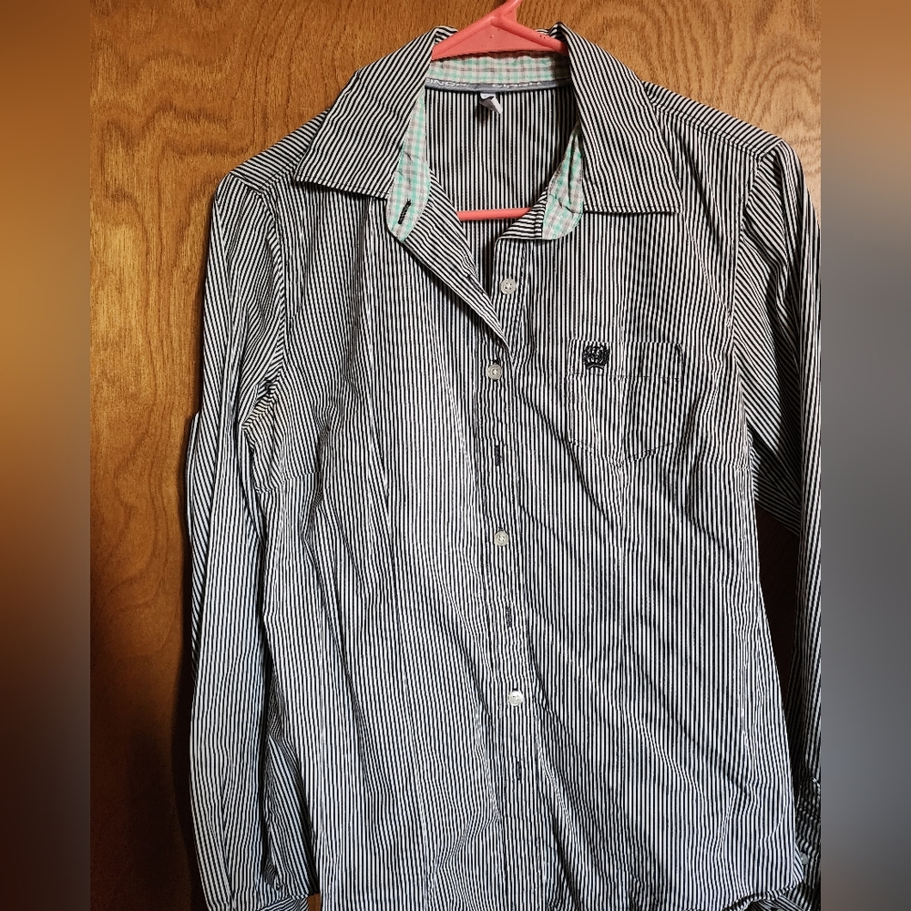 Striped Cinch Button Down